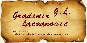Gradimir Lacmanović vizit kartica